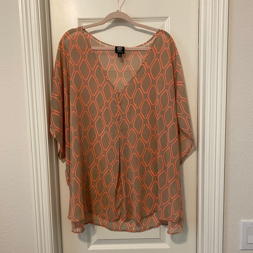Pretty Tan and Coral Top